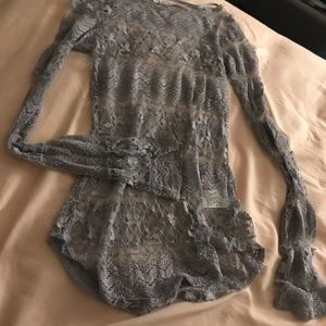 Lilac blue periwinkle lace top